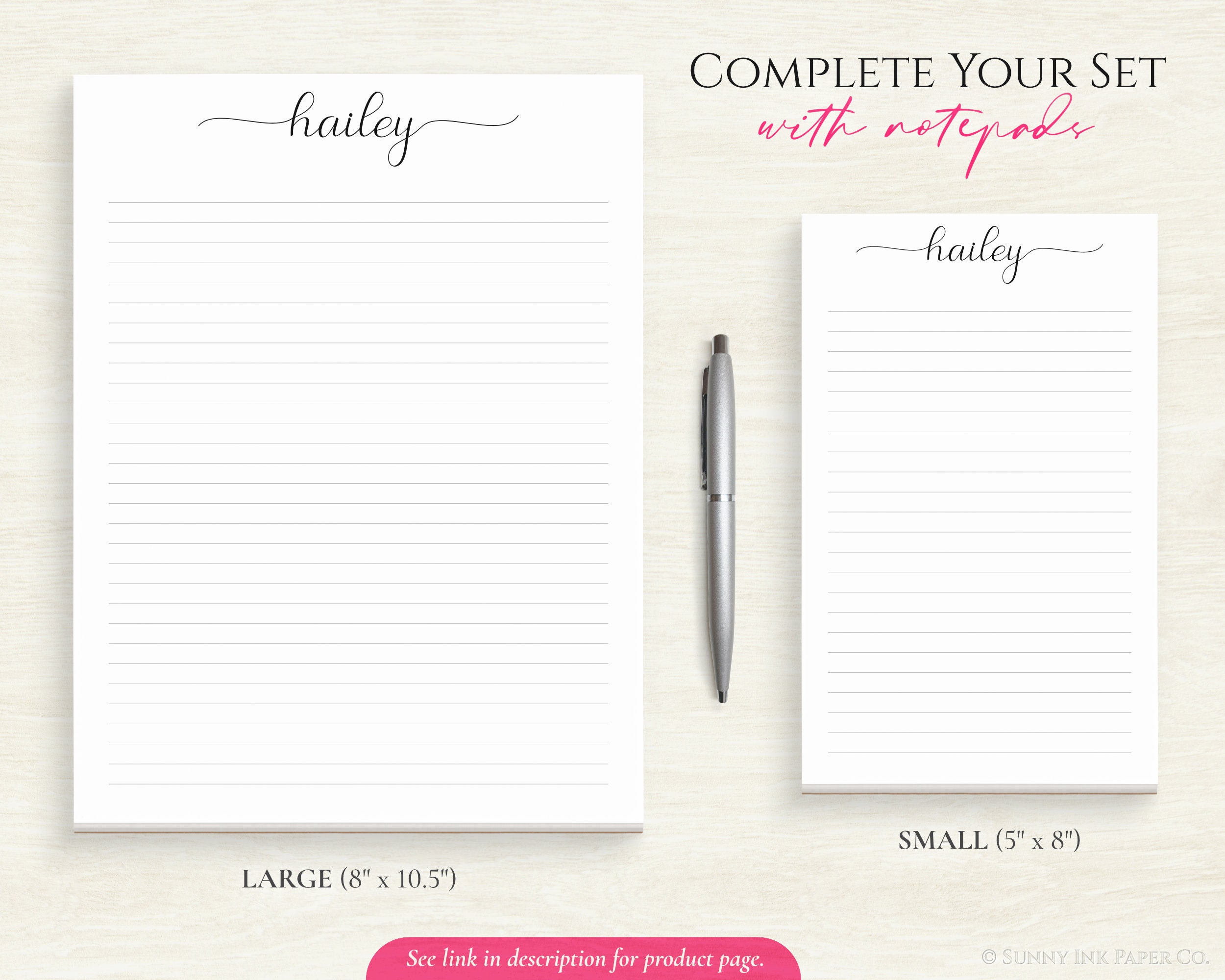 Personalized Note Card Set - Custom Stationery - Customized Folded Note ...