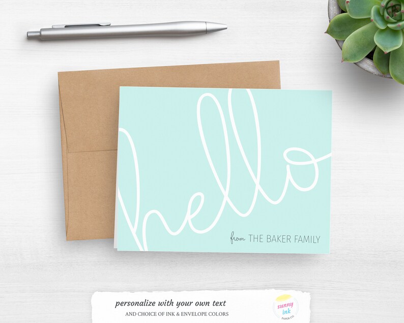 Personalized Stationery Card Set - Customized Folded Note Cards ...