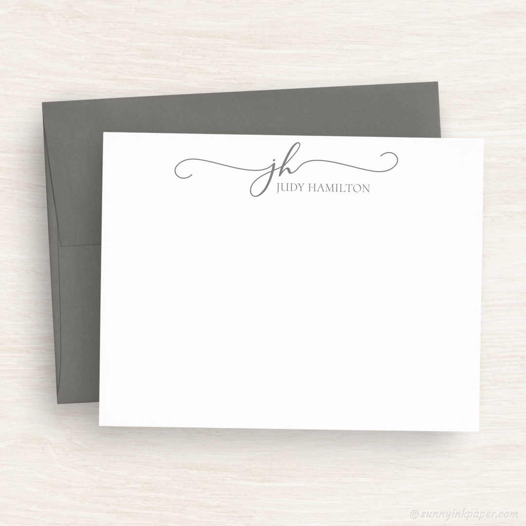Personalized Stationery Set - Personalized Note Cards - Calligraphy - - The  White Invite