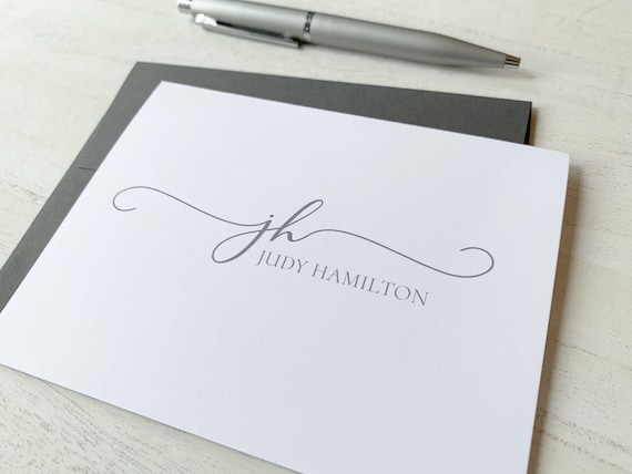 Personalized Monogram Stationery Cards Custom Cards for Her - Etsy