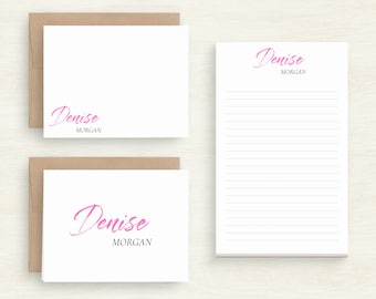 Personalized Stationery - Girl's Gift Set-  Customized Stationery Set - Two Toned Stationary - Graduation Gift Set #119