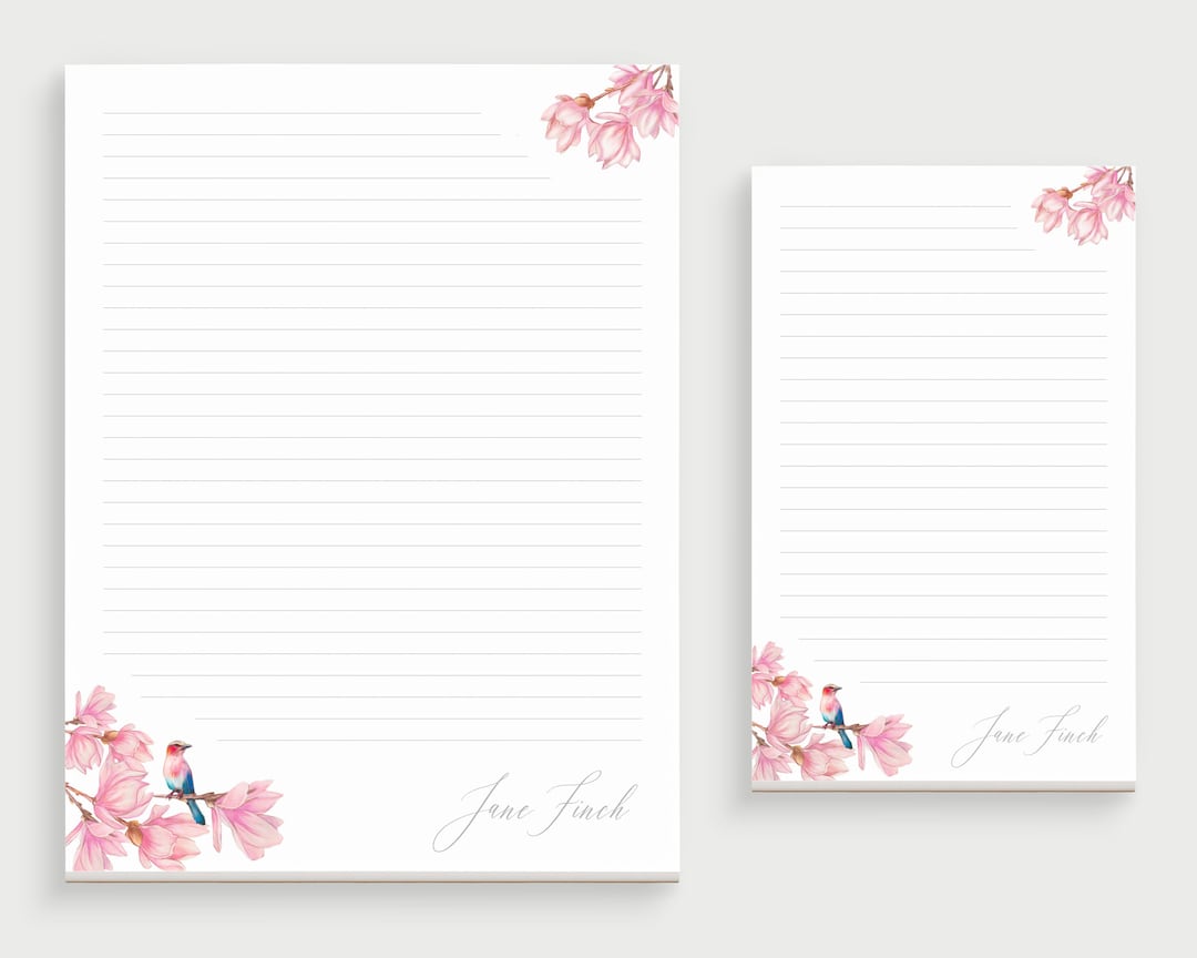 Personalized Writing Pad Pretty Stationery Pad Custom Notepad Notepad