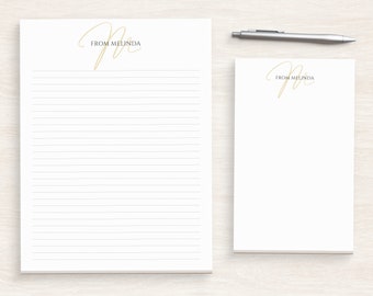 Monogram Notepad - Personalized Stationery Gift - Simple Monogram Notepad - Custom Monogrammed Writing Paper #203