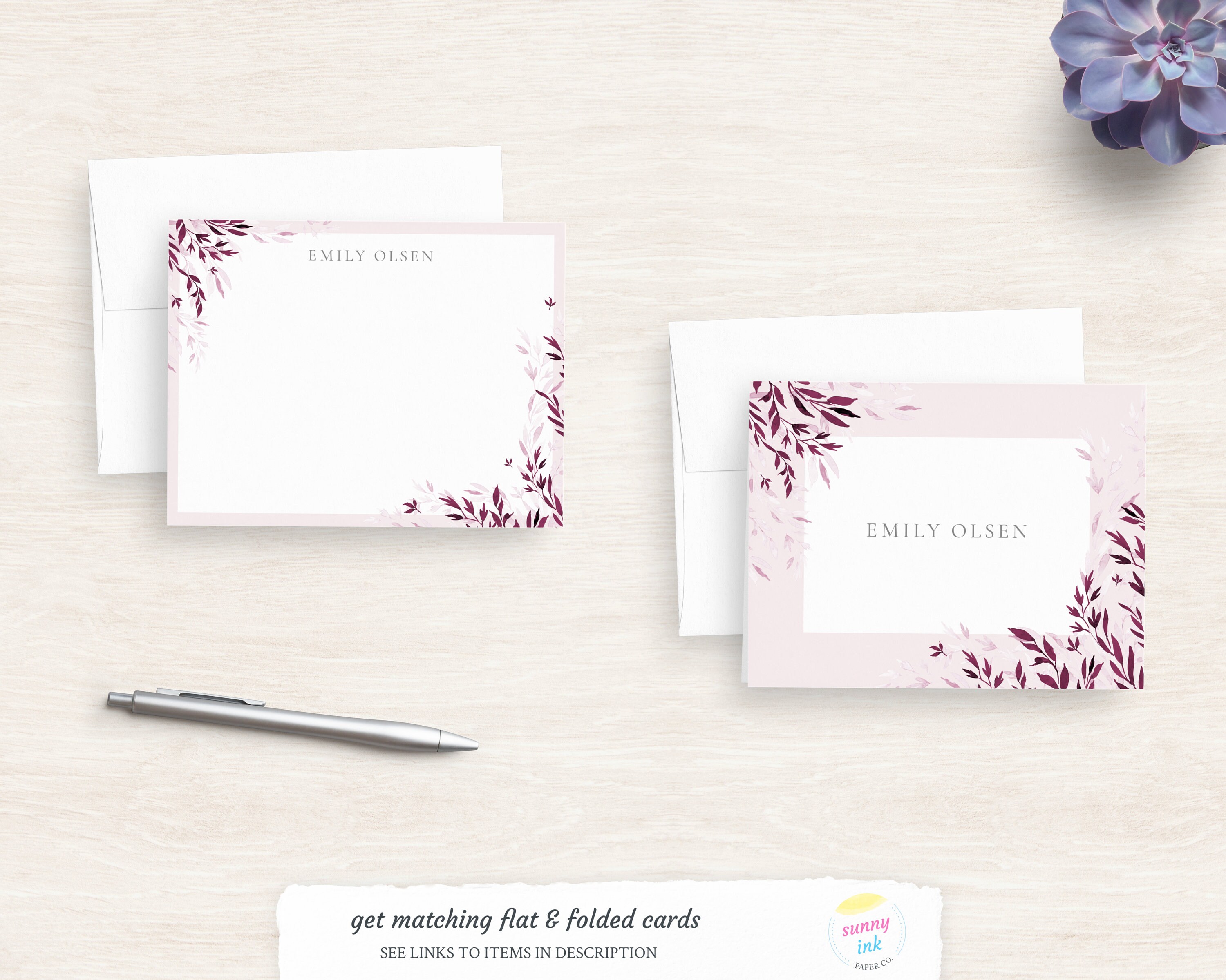 Customized Leaf Notepad - Pretty Floral Notepad - Writing Pad for Her ...