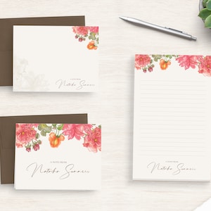 Flower Stationary Set - Personalized Custom Floral Stationery Set - Letter Writing Set For Her - ROSE GARDEN