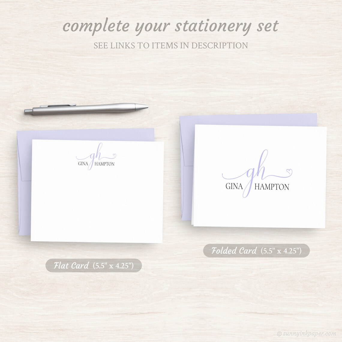 Personalized Writing Pad Charming Heart Monogram Notepad Etsy