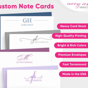 Personalized Monogram Stationery Cards - Custom Cards for Her ...