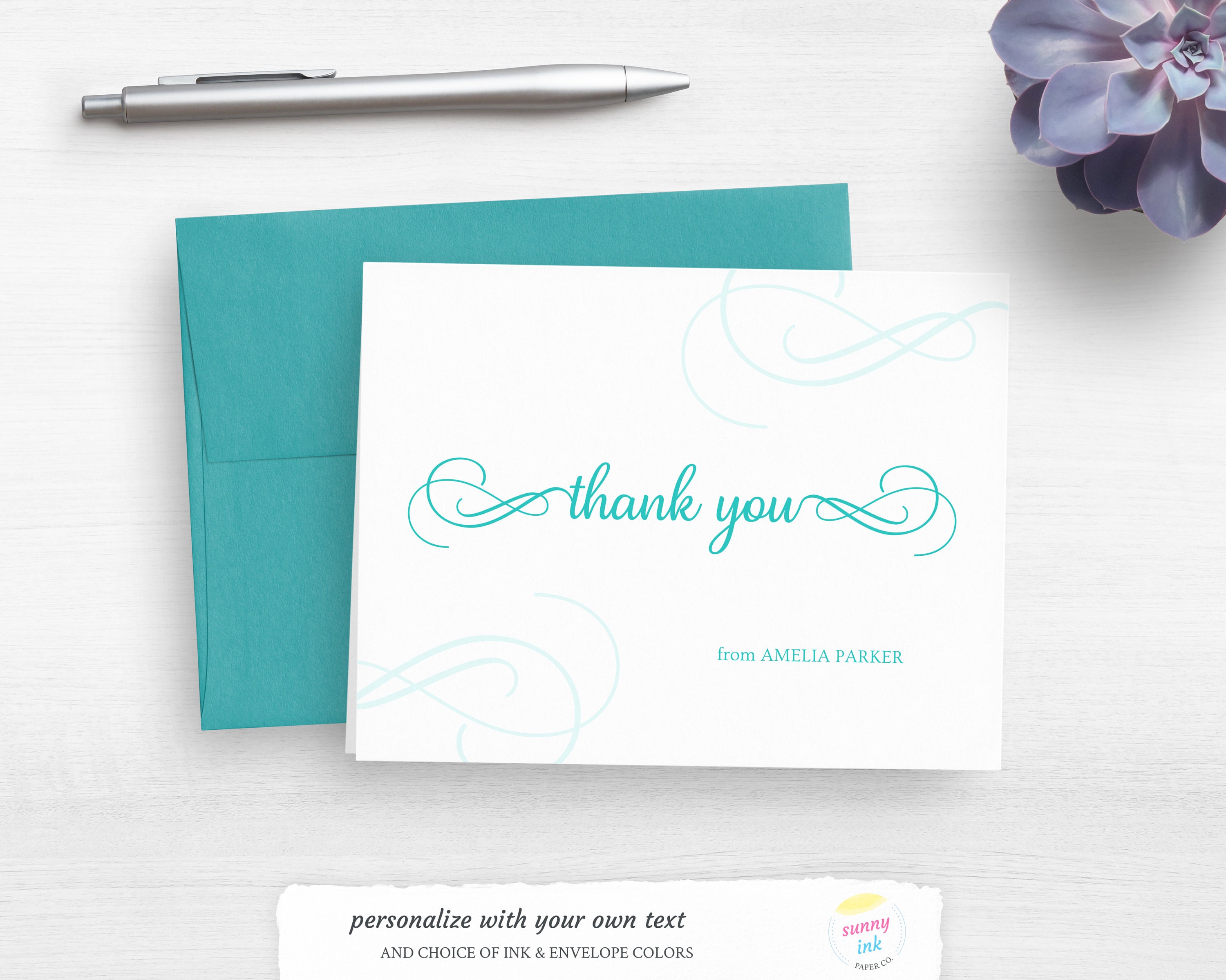 Customized Thank You Note Personalized Script Thank You Etsy