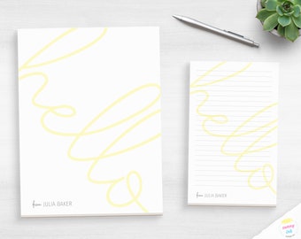 Personalized Writing Pad - Personal Stationery Gift - Custom Notepad - Writing Pad For Her - Handwriting Font - Hello From