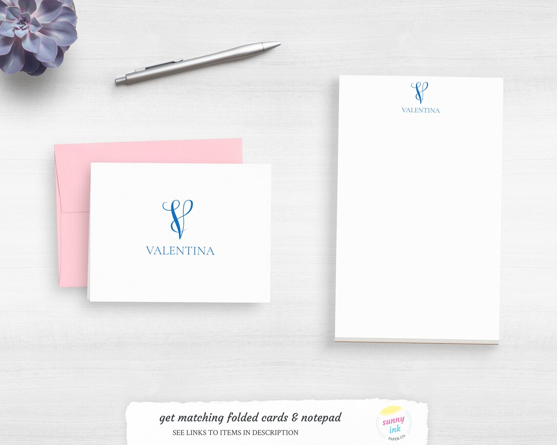 Personalized Stationery - Monogrammed Stationery Set - Single Monogram ...