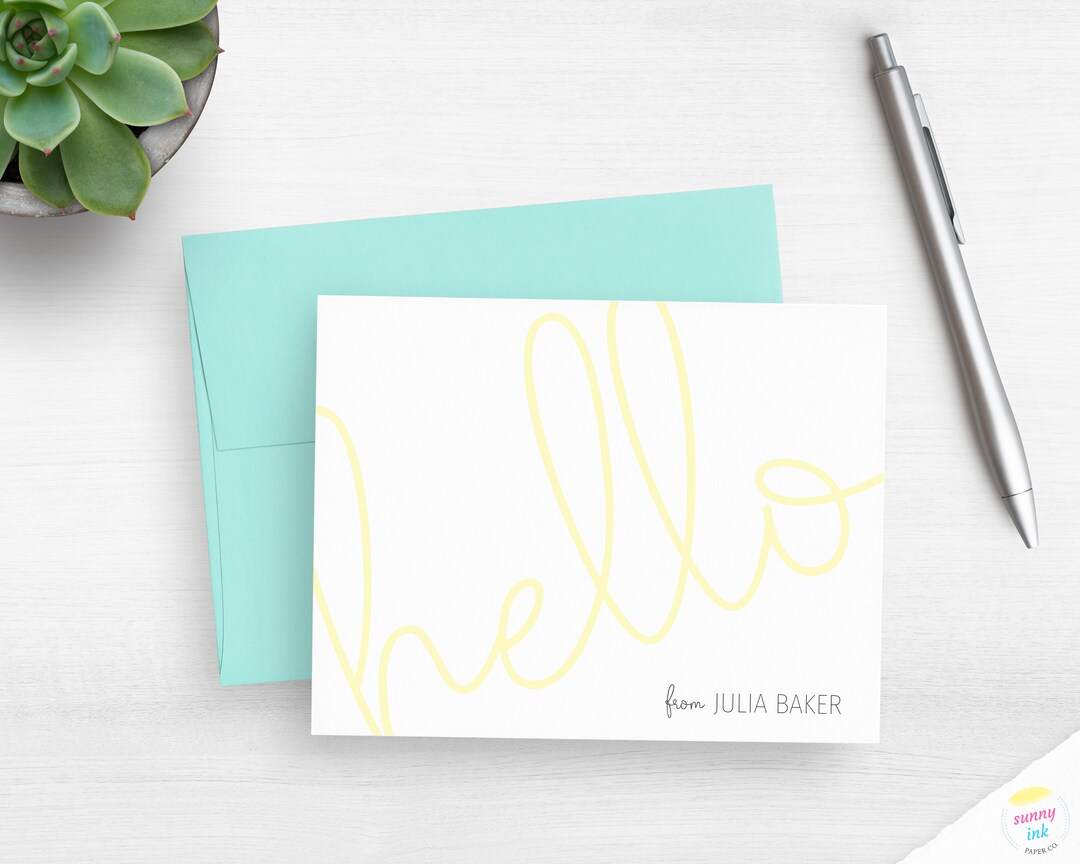 Personalized Note Cards - Pastel Color Stationery Cards - Customized ...