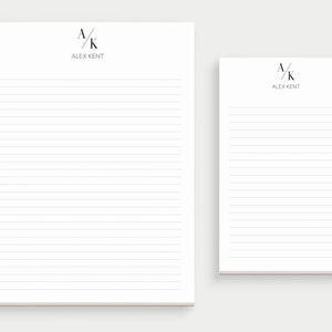 Customized Monogram Notepad - Personalized Modern Notepad - Writing Pad For Her - Men's Notepad - Monogram Pad #211