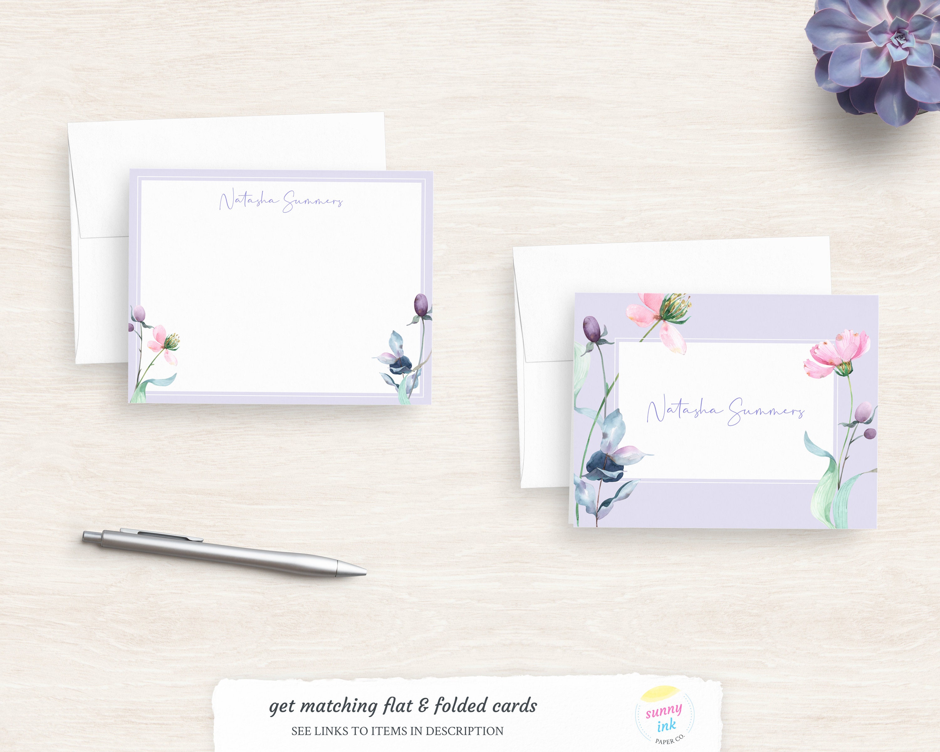 Floral Notepad Personalized - Watercolor Flower Notepad - Custom ...