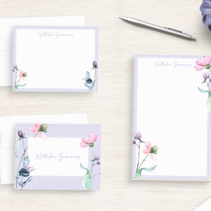 Floral Stationery Personalized - Pretty Customized Stationery Set - Women&#39;s Stationary - Letter Writing Paper