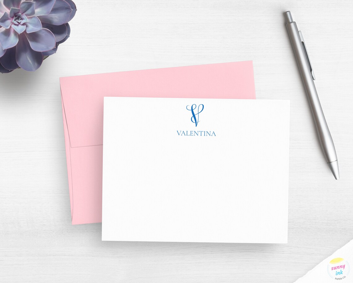 Personalized Stationery - Monogrammed Stationery Set - Single Monogram ...