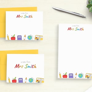 Personalized Stationery For Kindergarten Teacher - Colorful Custom Stationery Set - Back To School - Gift For Teacher