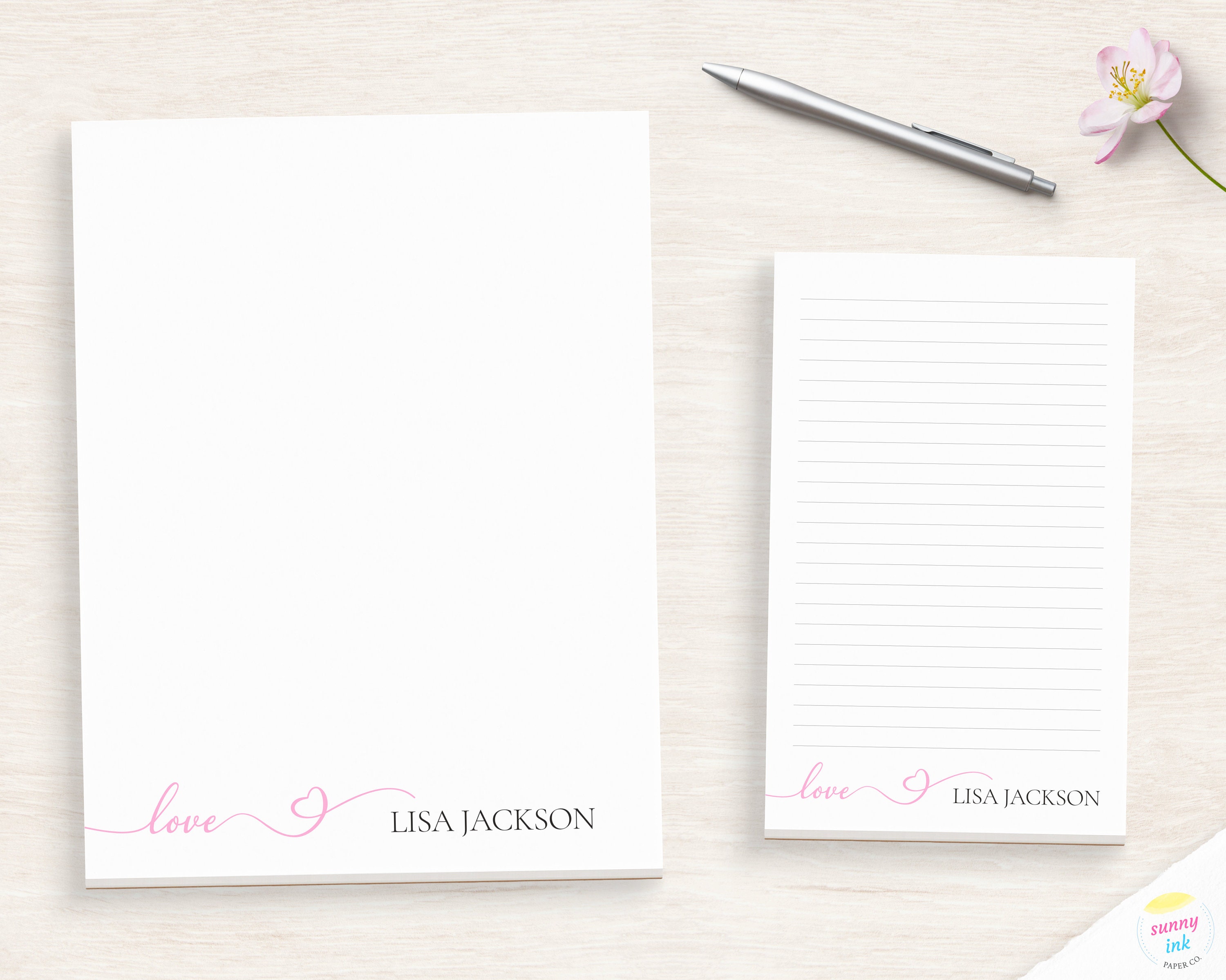 Personalized Writing Pad Feminine Stationery Pad Etsy