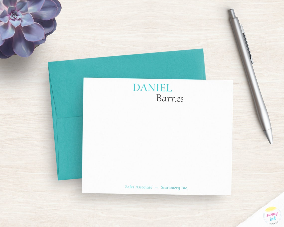 Personalized Stationery Cards Business Flat Cards Etsy