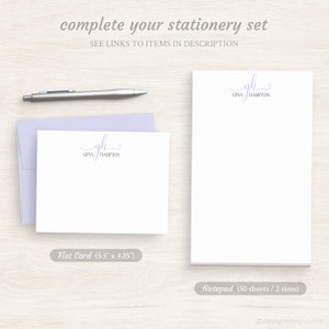 Personalized Note Cards - Charming Heart Monogram Folded Note Cards ...