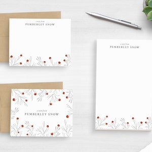 Floral Stationery - Custom Writing Paper Set - Personalized Stationery Set - Gift For Her - Flower Print - Mom Birthday Gift