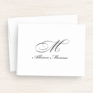 Personalized Stationery Gift For Her - Monogrammed Folded Note Cards - Monogram Note Cards For Men #196