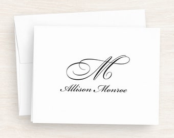 Personalized Stationery Gift For Her - Monogrammed Folded Note Cards - Monogram Note Cards For Men #196