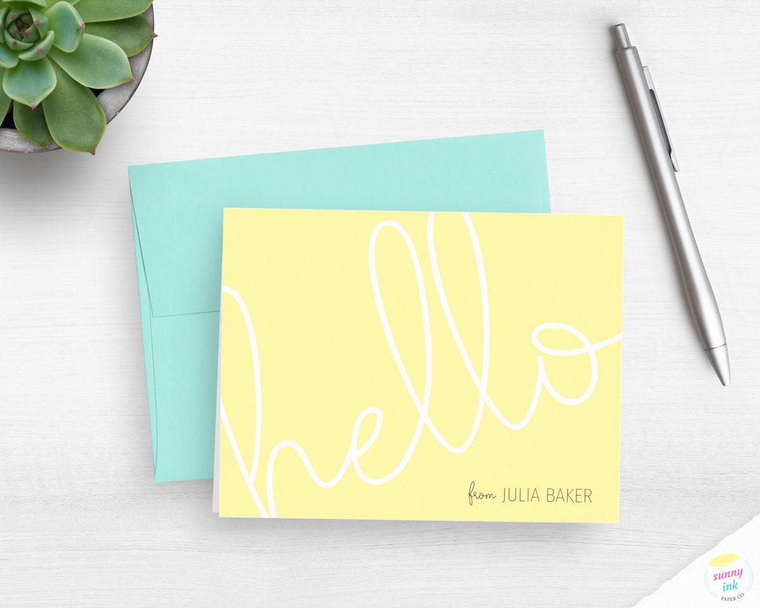 Personalized Stationery Card Set - Customized Folded Note Cards ...