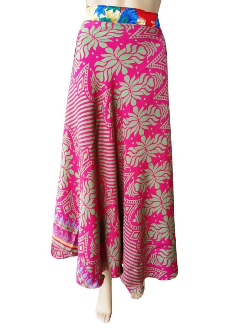 Floral Women/'s Skirt Gypsy Long Skirt Gift for her Beach Wear Bikini Cover Up Hippie Handmade Long Skirt Tube Dress Halter Vintage Sari