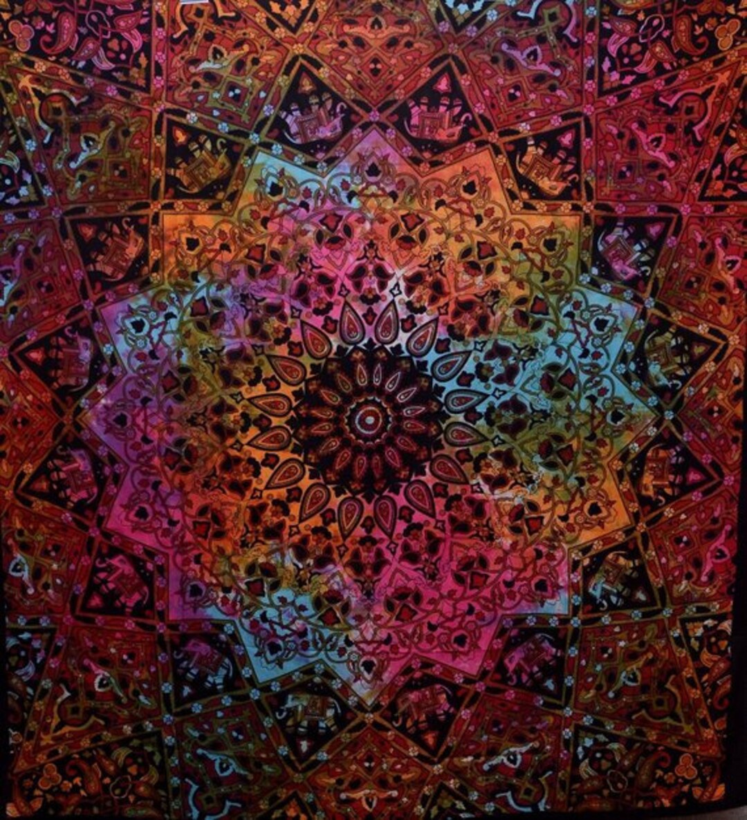 Indian Tapestry Mandala Cotton Wall Hanging Queen Dorm Decor Blanket ...