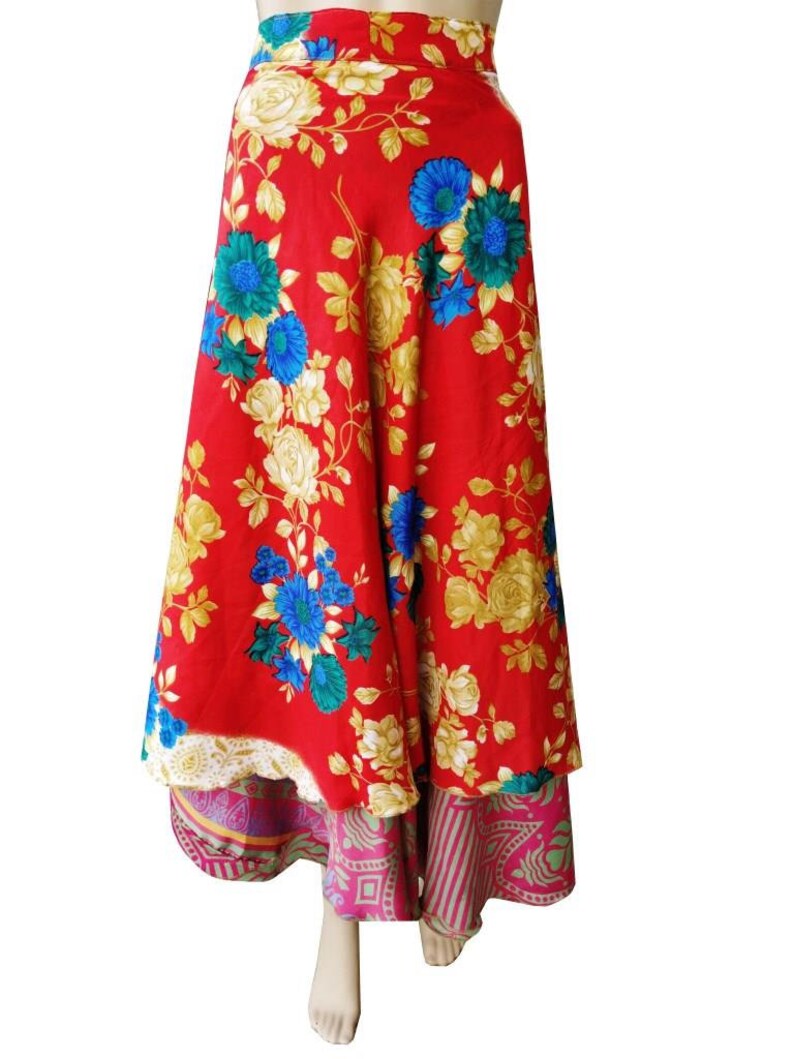Floral Women/'s Skirt Gypsy Long Skirt Gift for her Beach Wear Bikini Cover Up Hippie Handmade Long Skirt Tube Dress Halter Vintage Sari