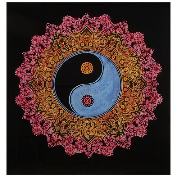 Home Decor Items New Yin Yang Tapestry Wall Hanging Mandala Tie Dye Indian Throw Art Multi Color Kisetsu System Co Jp