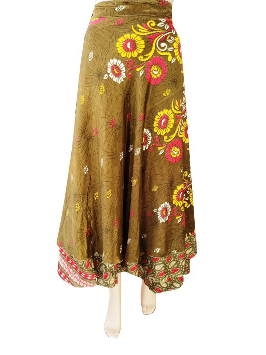 Indian Wrap Skirt Vintage Silk Saree Tube Dress Bohemian Beach - Etsy