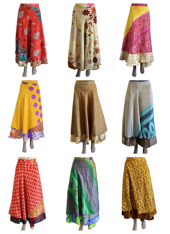 Wholesale Reversible Magic Sari Silk Wrap Summer Skirt Sundress Sarong Saree I