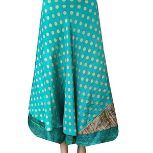 Bohemian Magic Wrap Skirt Boho Long Floral Magic Wrap Skirt Hippie 2 Layer Halter Sarong Handmade Floral Indian Beach Skirt
