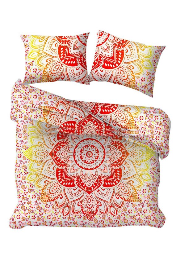 Indian Handmade Mandala Duvet Covers Hippie Bohemian Cotton Etsy