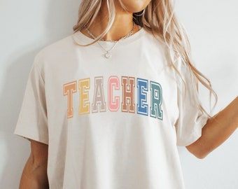 Retro leraar shirt, nieuwe leraar waardering cadeau, beste leraar tijdperk shirt, cadeau voor leraar, leuke leraar geschenken, team leraar shirt