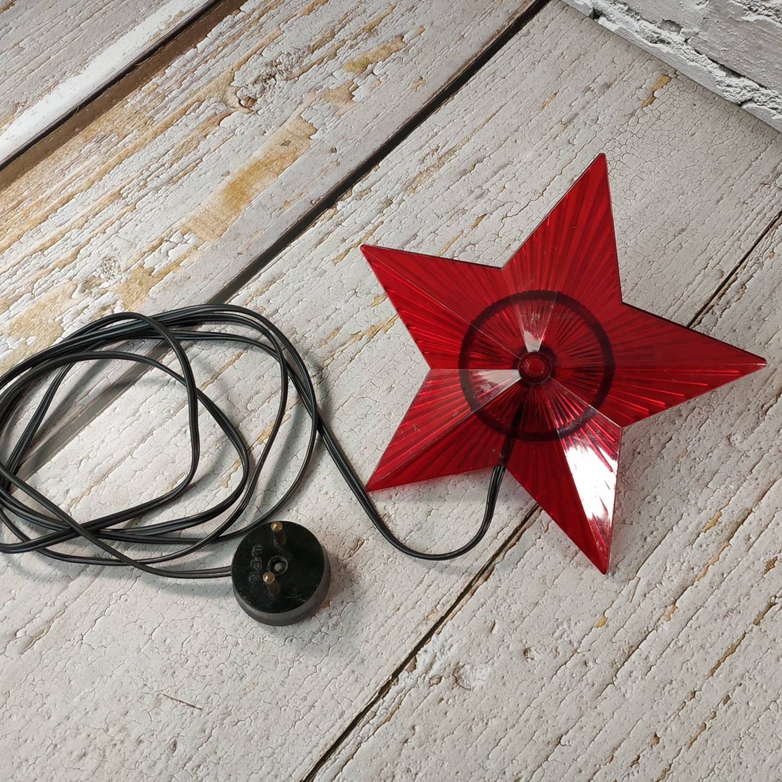 Electric plastic Red Star Christmas tree topper electric 220V Etsy