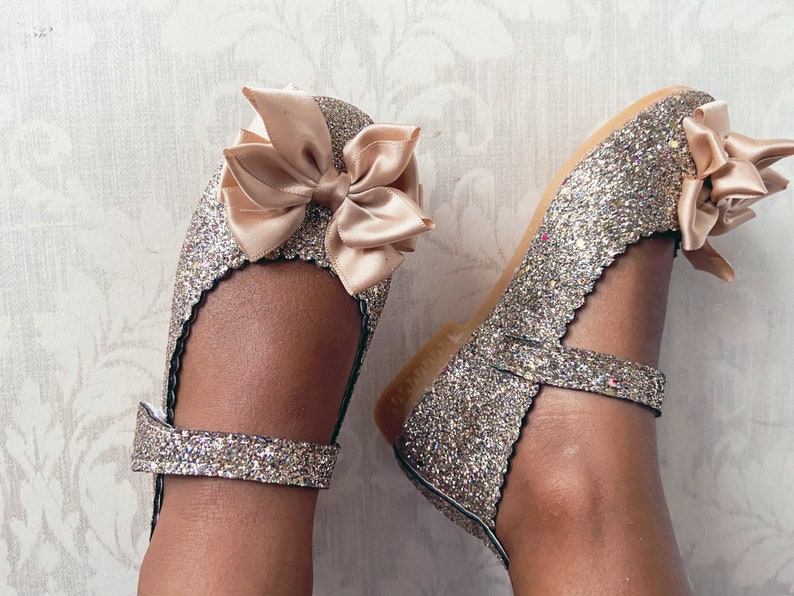 Girl shoes gold glitter shoes. Baby Girls flower girl Shoes Etsy