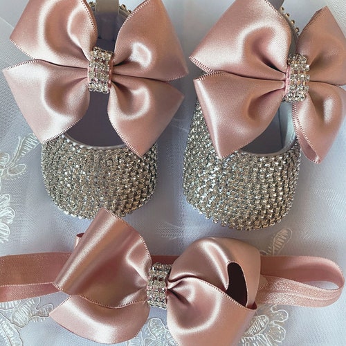 Baby Girl Shoes and Headband Set Custom Rhinestones Baby Etsy