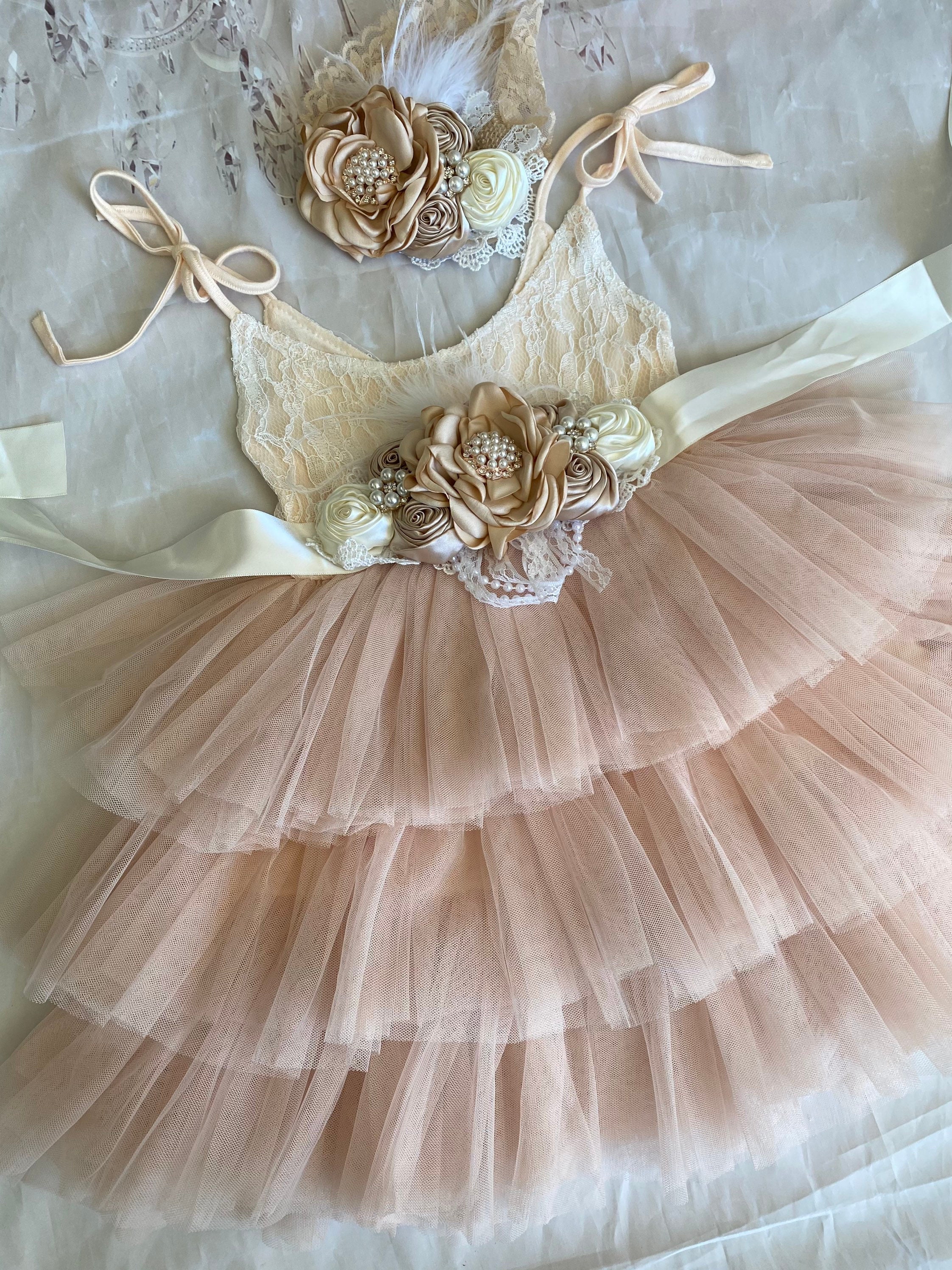 champagne dress baby girl