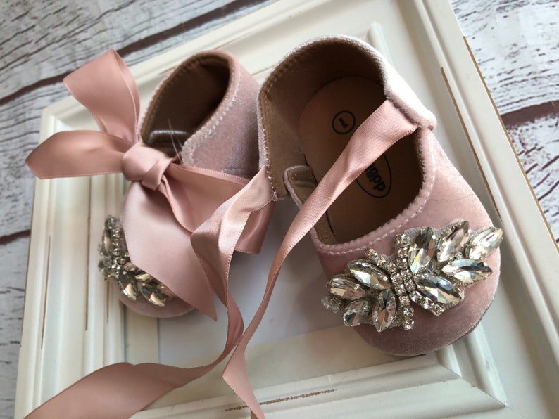 Pink Baby Girl Shoescrib Shoes1er Birthday Party Wedding Etsy