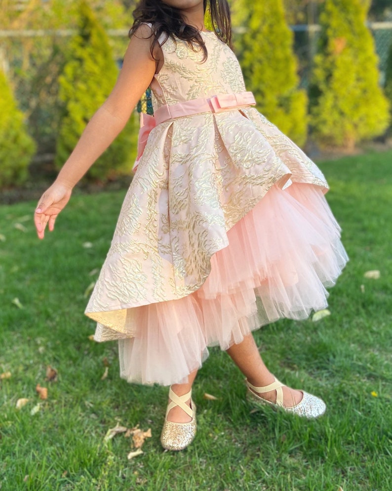 Pink gold flower girl dress 1er birthday party dressBaby Etsy