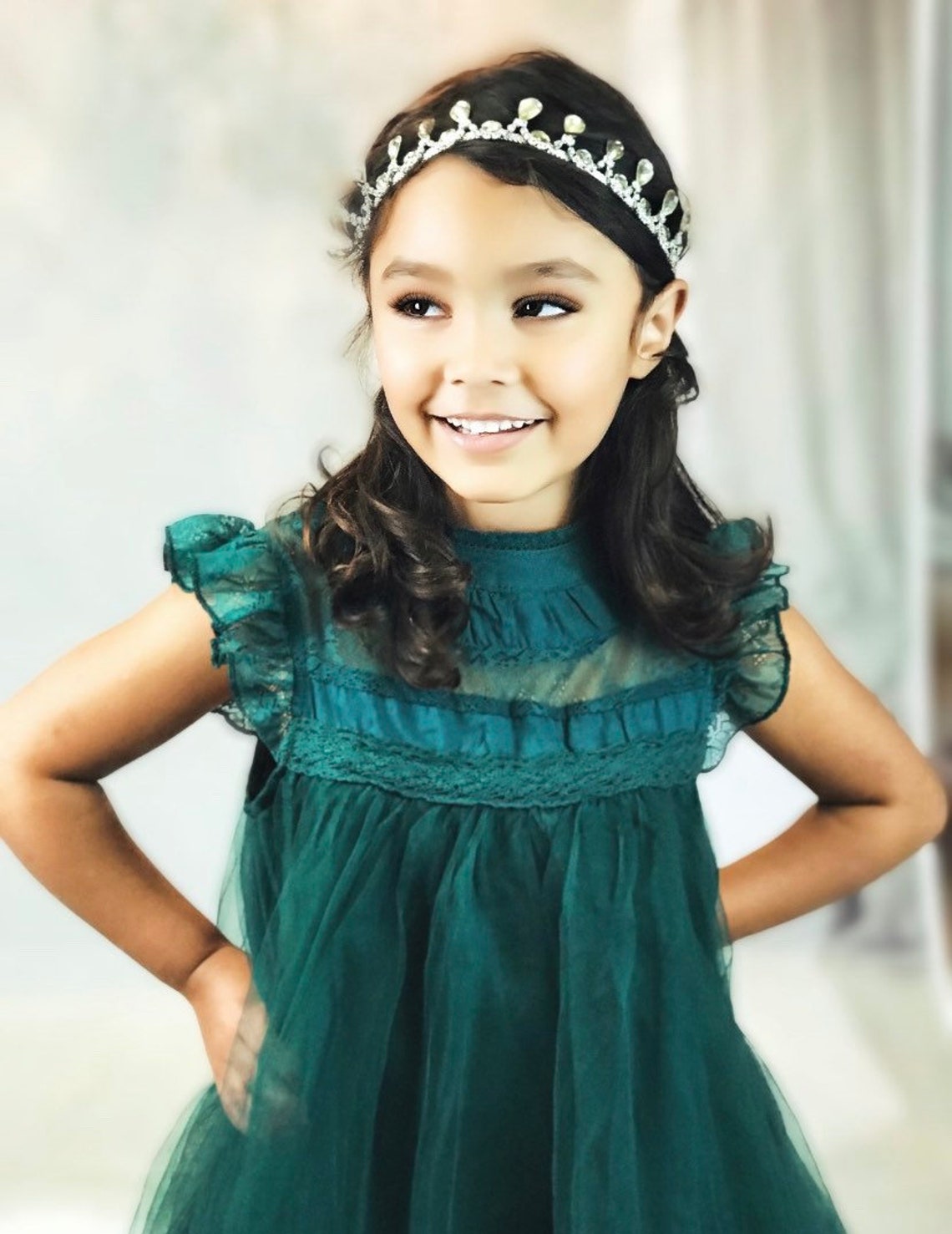 Girls Hunter Green Dress Bridesmaid Next Girls Green Dress Lace Girls  Hunter Green Dress