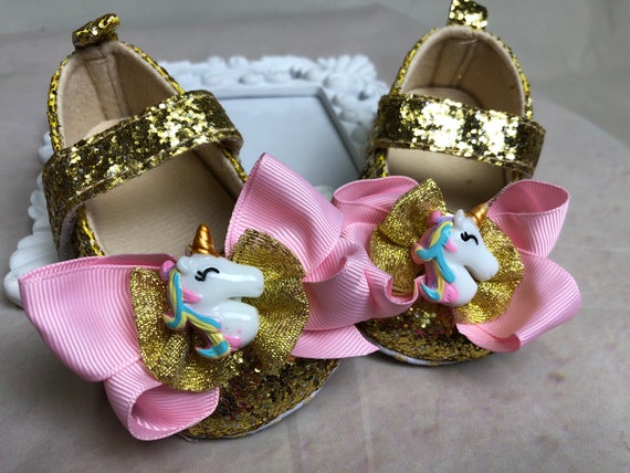 gold glitter baby shoes