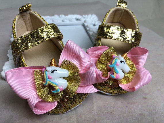 gold glitter infant shoes