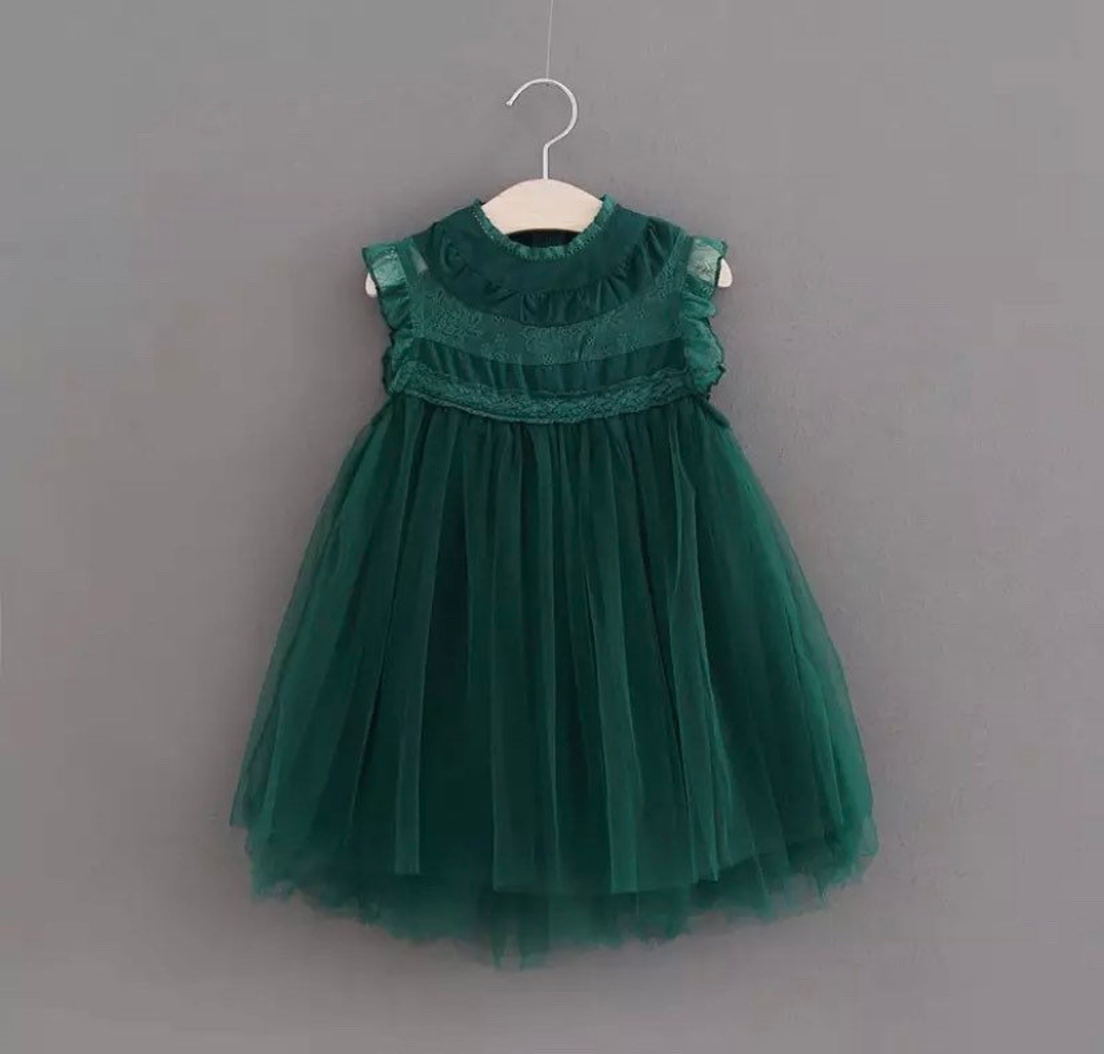 Girls Hunter Green Dress Next Green Dress Girl Hunter Green Long Sleeve  Lace Tulle Flower