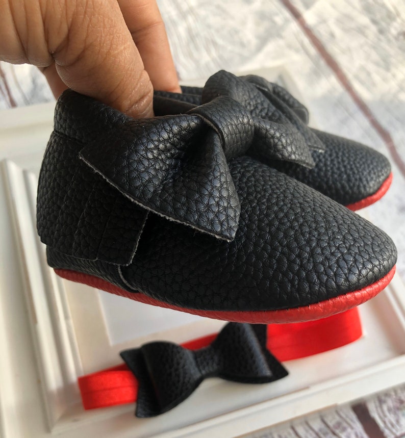 Red Bottom Baby Girl Shoes and Headband Set Red Sole Baby Etsy