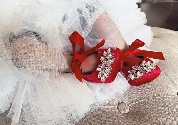 Bienes Alexander Graham Bell calina Zapatos rojos para bebés zapatos de niña de vacaciones - Etsy México
