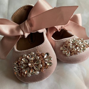 Pink Baby Girl Shoes,crib Shoes,1er Birthday Party Wedding, Rhinestones ...