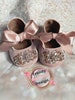 Pink baby girl shoes,crib shoes,1er birthday  party wedding,  rhinestones shoes baby shower gift. 